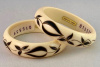 LG5 ivory Galalith bangles/blk/gold paint